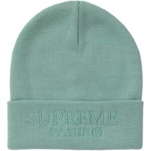 Supreme Paris Tonal Logo Mint Green Beanie